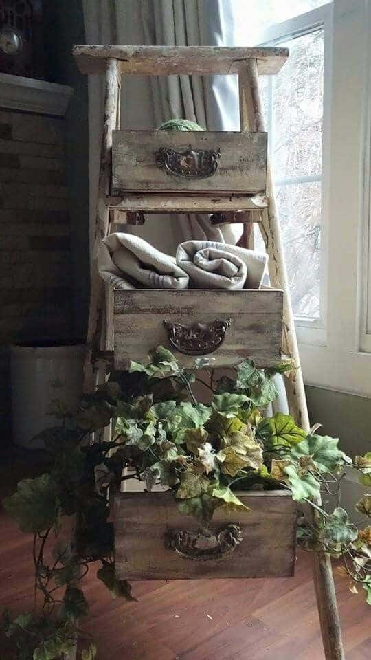 Vintage Ladder Indoor Decor