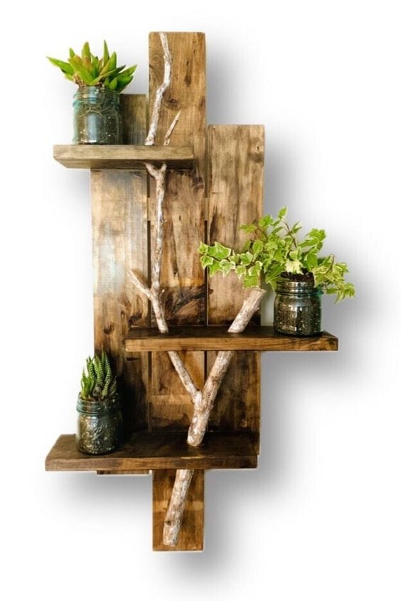 Nature-Inspired Rustic Branch Shelf