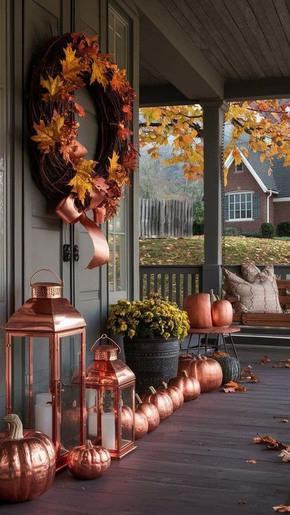 Copper Glow Autumn Porch