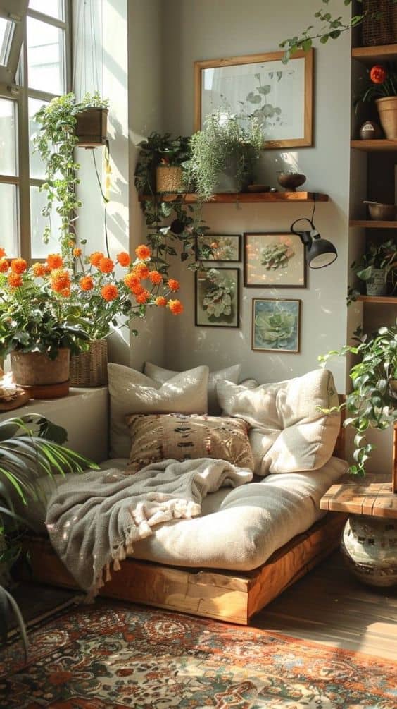 Sun-Kissed Garden-Inspired Fall Reading Nook