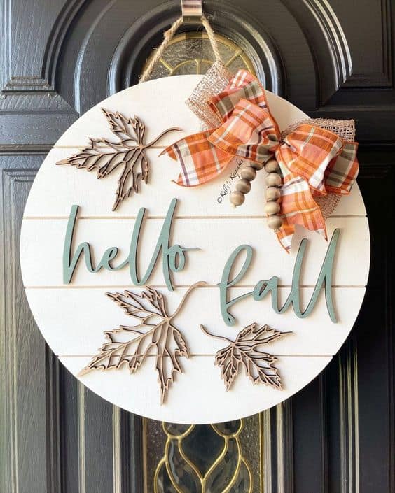 Charming Plaid Leaf Fall Hanger