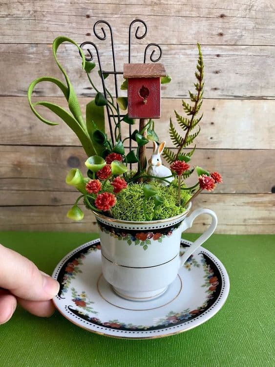 Whimsical Teacup Garden