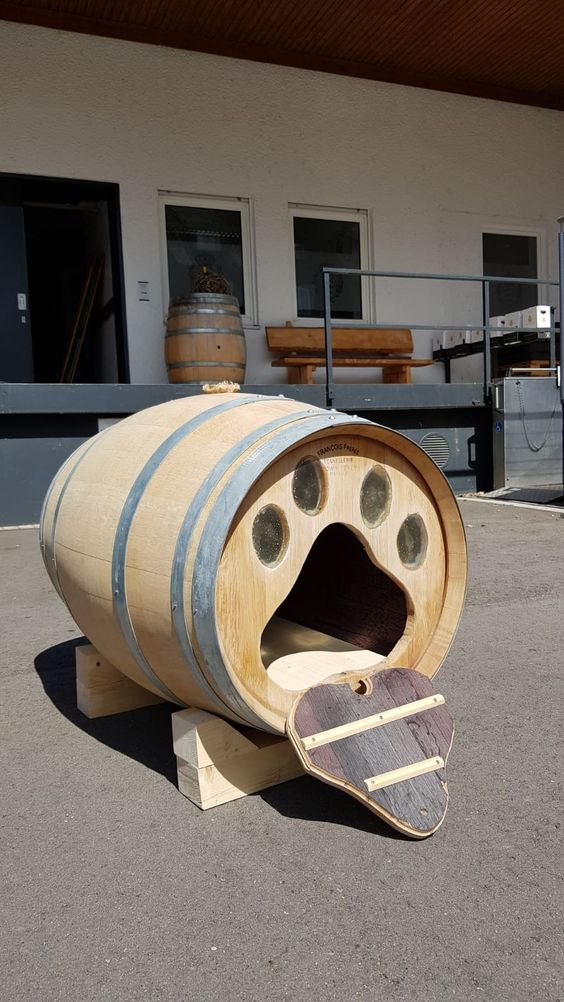 Cozy Wine Barrel Pet Haven