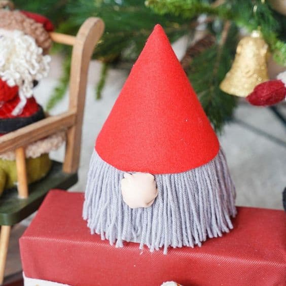 Cozy Yarn and Felt Gnome