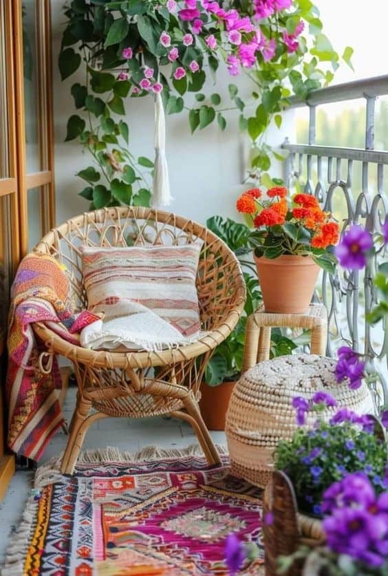 Bohemian Balcony Oasis