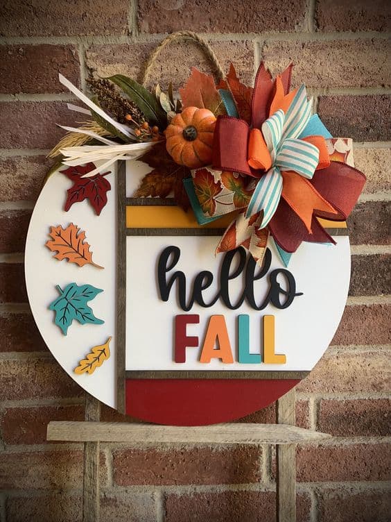 Vibrant Fall Greetings Door Hanger