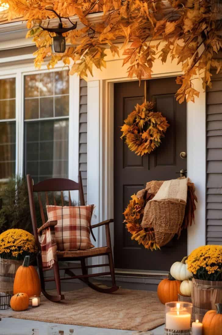 Golden Autumn Porch Charm