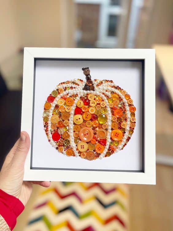 Charming Pumpkin Button Art