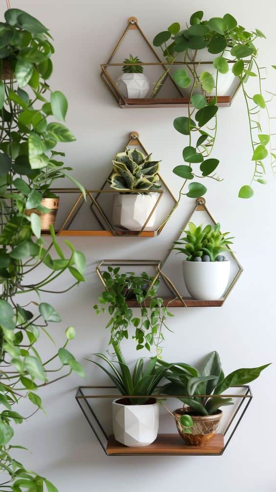 Geometric Hanging Plant Shelf