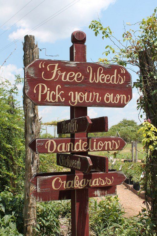 Playful Cottage Garden Weed Sign