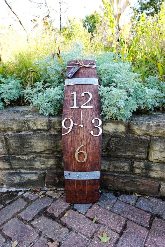 Rustic Barrel Stave Clock