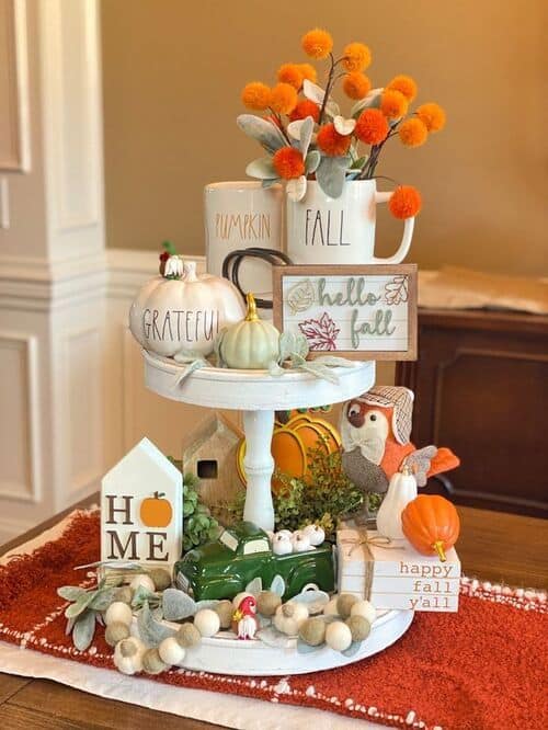 Harvest Greeting Tiered Tray