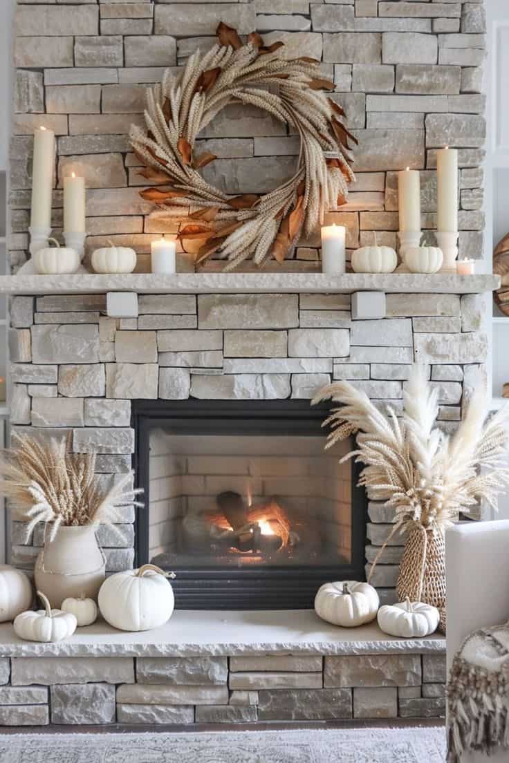 Elegant White Harvest Hearth