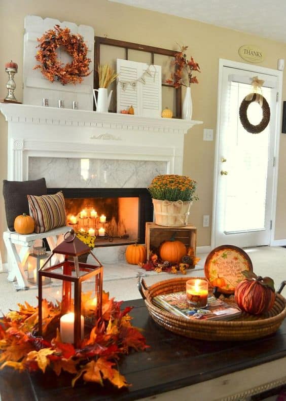 Cozy Autumnal Charm Fireplace Decor