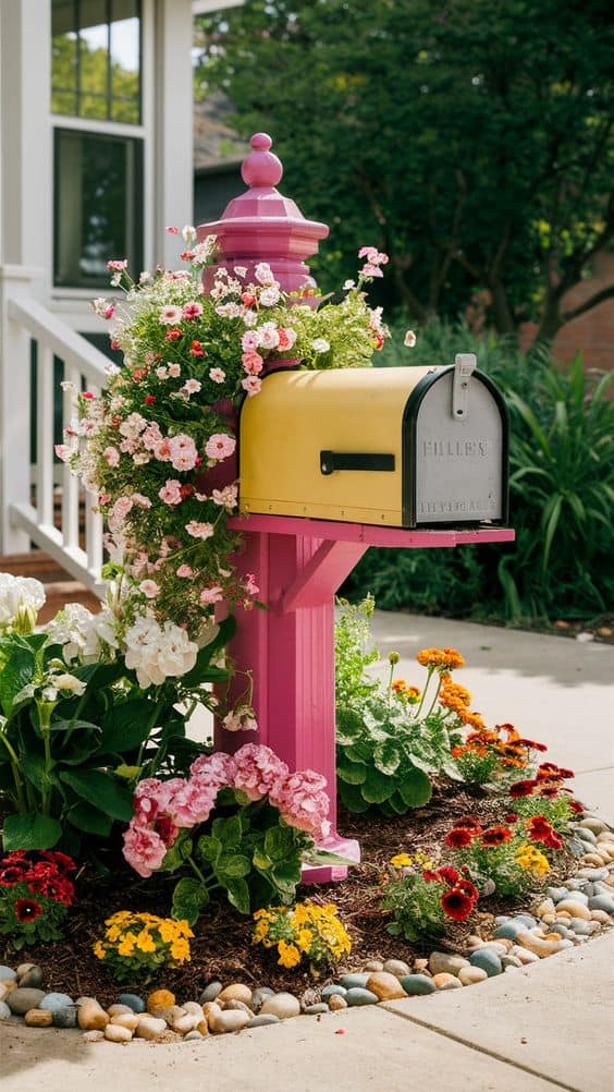 Vibrant Floral Mailbox Charm