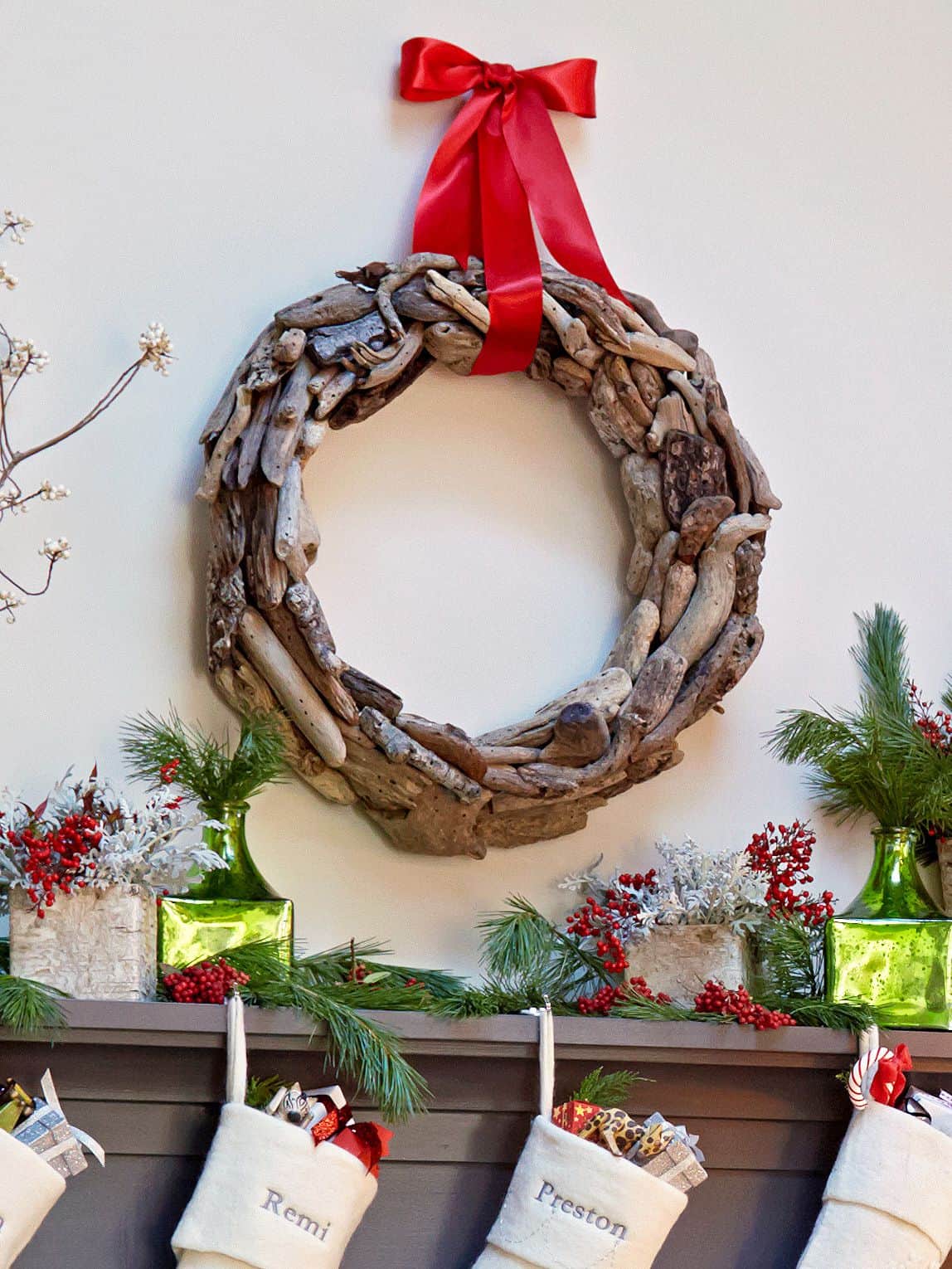 Rustic Driftwood Christmas Wreath