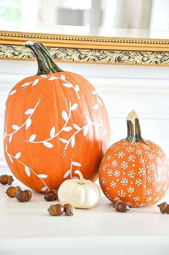 Elegant Vine and Blossom Pumpkins