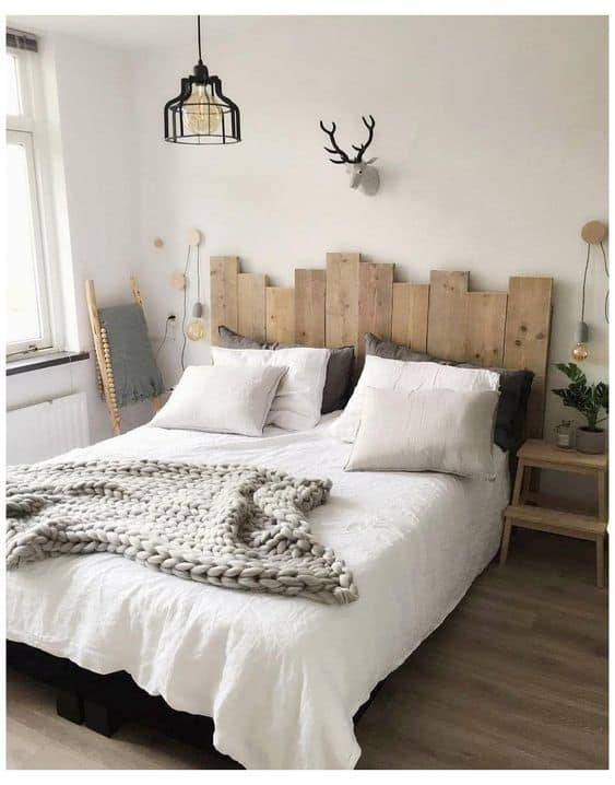 Rustic Wooden Panel Headboard