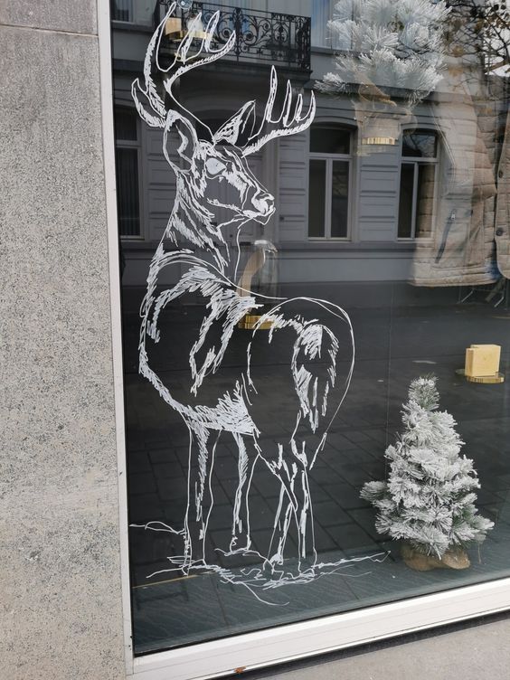 Majestic Winter Reindeer Scene