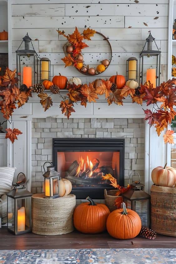 Warm Harvest Fireplace