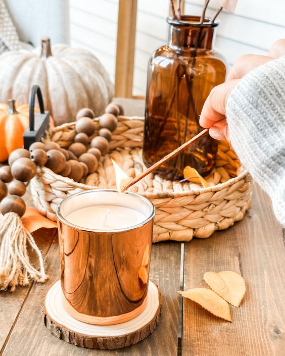 Elegant Pumpkin Spice Candles