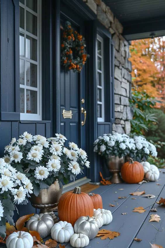 Chic Metallic Fall Porch