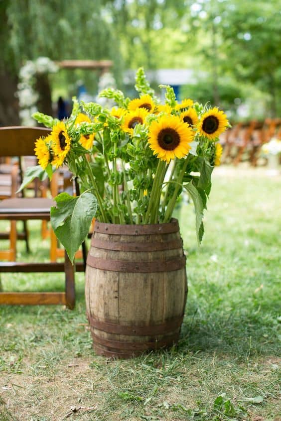 Rustic Barrel Flower Vase