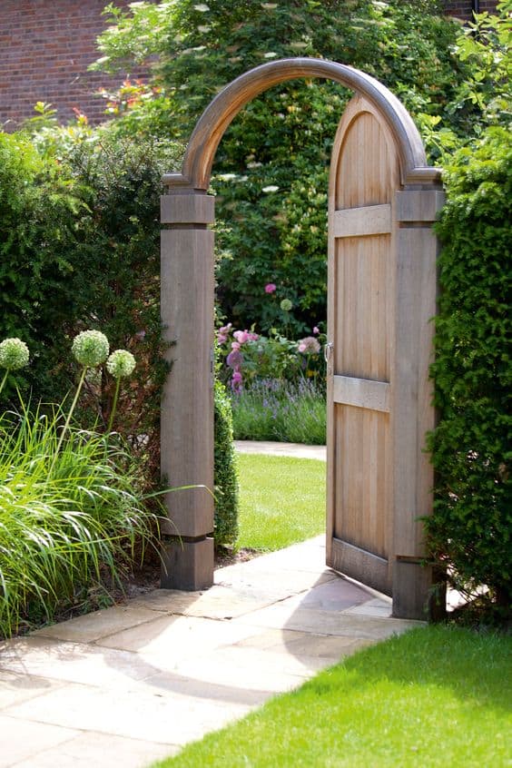 Elegant Arch Wooden Gate