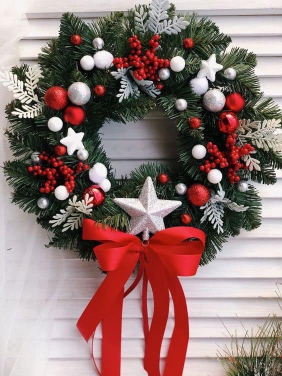 Festive Starry Christmas Wreath