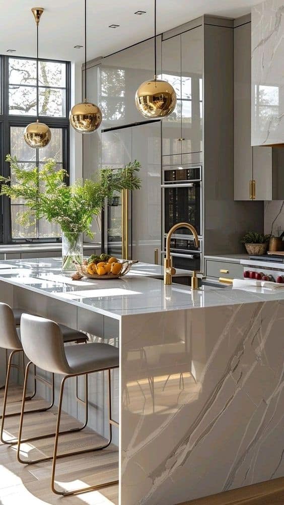 Kitchen with Stone Countertops