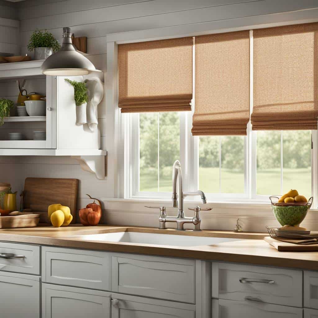 Warm Rustic Roman Shades