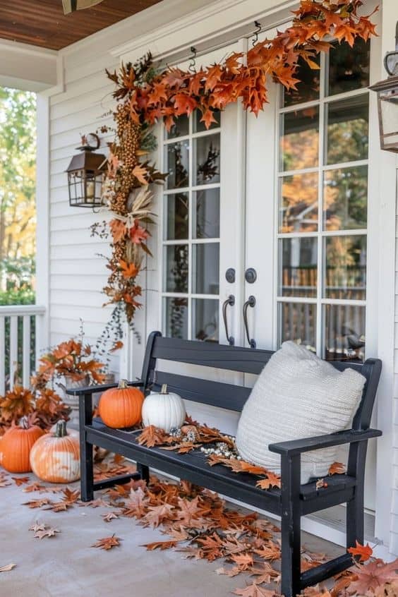 Charming Leafy Fall Bench