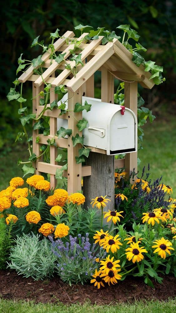 Charming Trellis Mailbox Garden