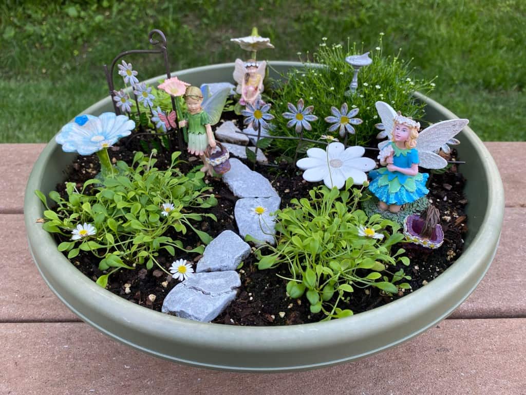 Fairyland Upcycled Birdbath Garden