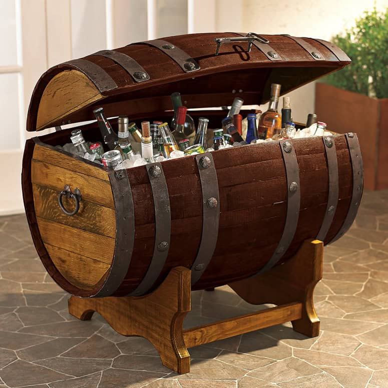 Rustic Barrel Beverage Cooler