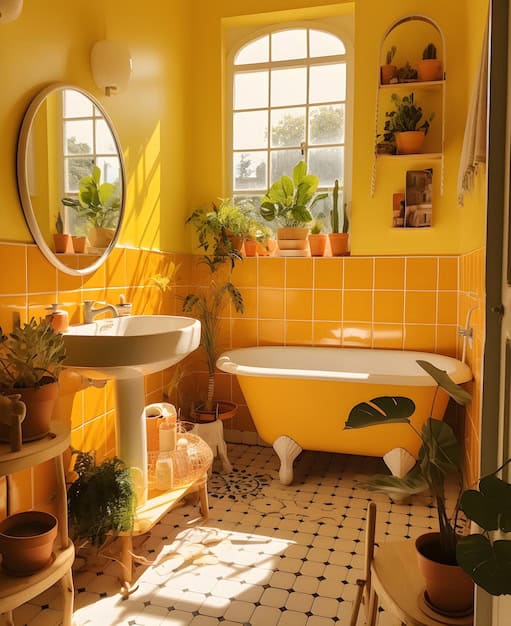 Sunny Botanical Bliss Bathroom