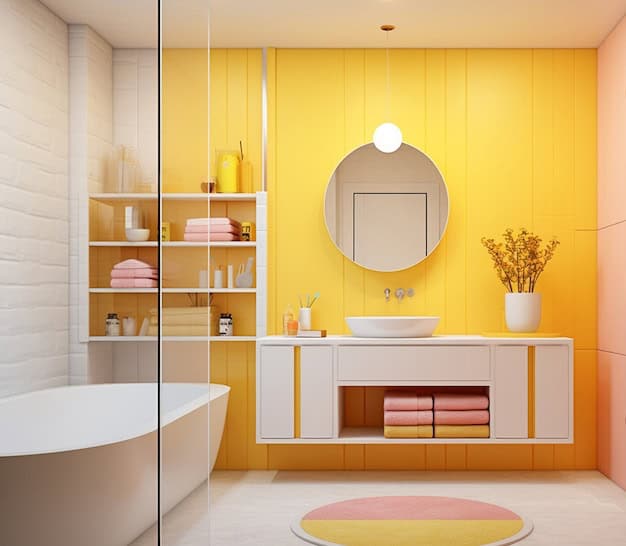 Pink and Yellow Delight Bathroom