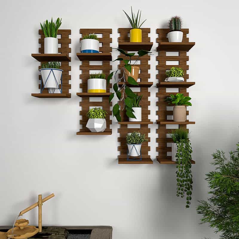 Modular Wooden Plant Shelf