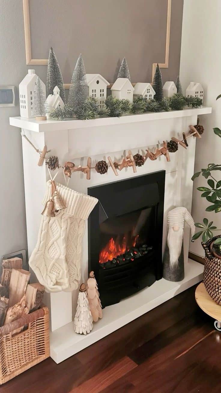 Winter Wonderland Minimalist Mantel