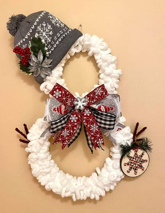 Cozy Knit Snowman Wreath