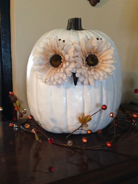 Adorable Owl Flower Pumpkin