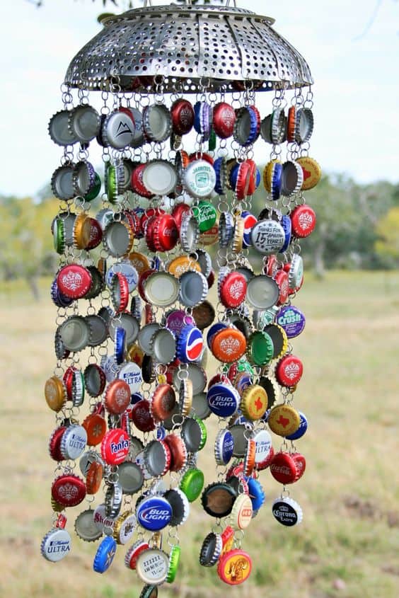 Colorful Bottle Cap Wind Chime