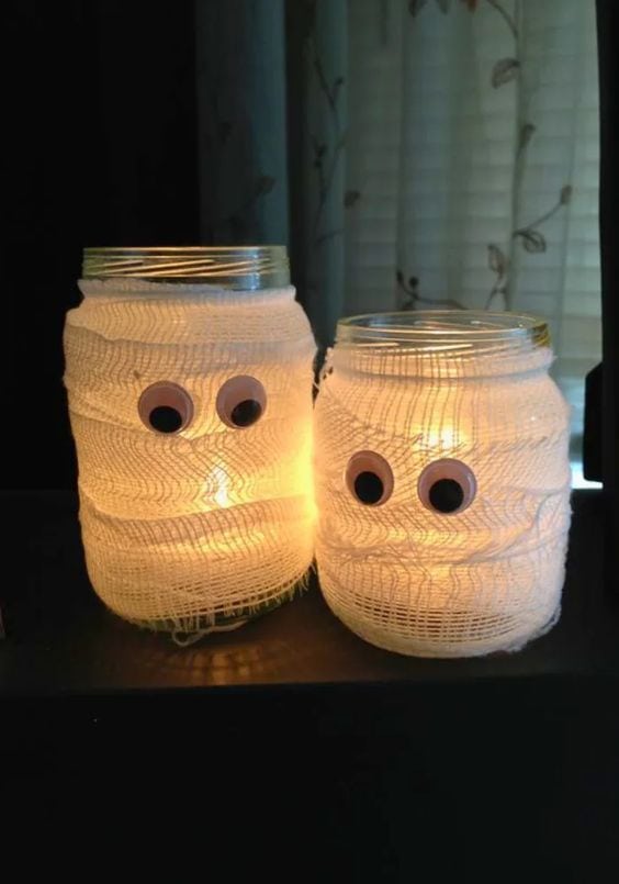 Glowing Mummy Mason Lanterns