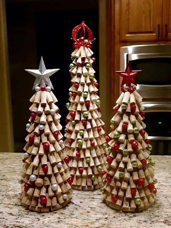 Charming Wine Cork Christmas Trees