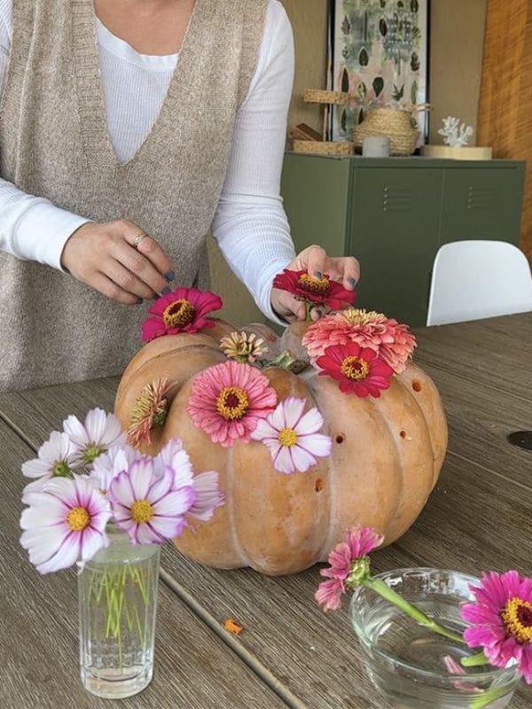 Blooming Pumpkin Vase Creation