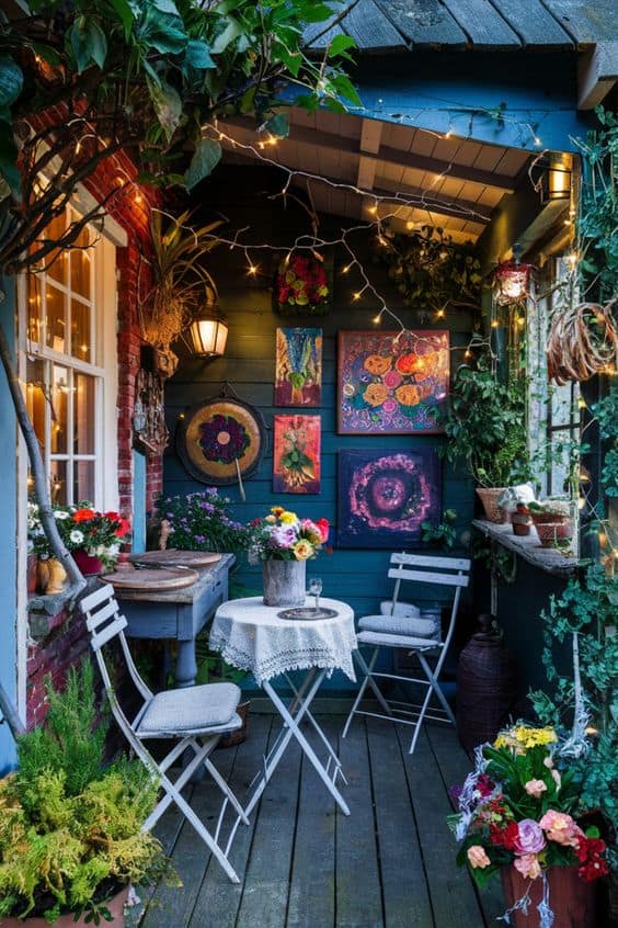 Whimsical Art-Inspired Patio Haven