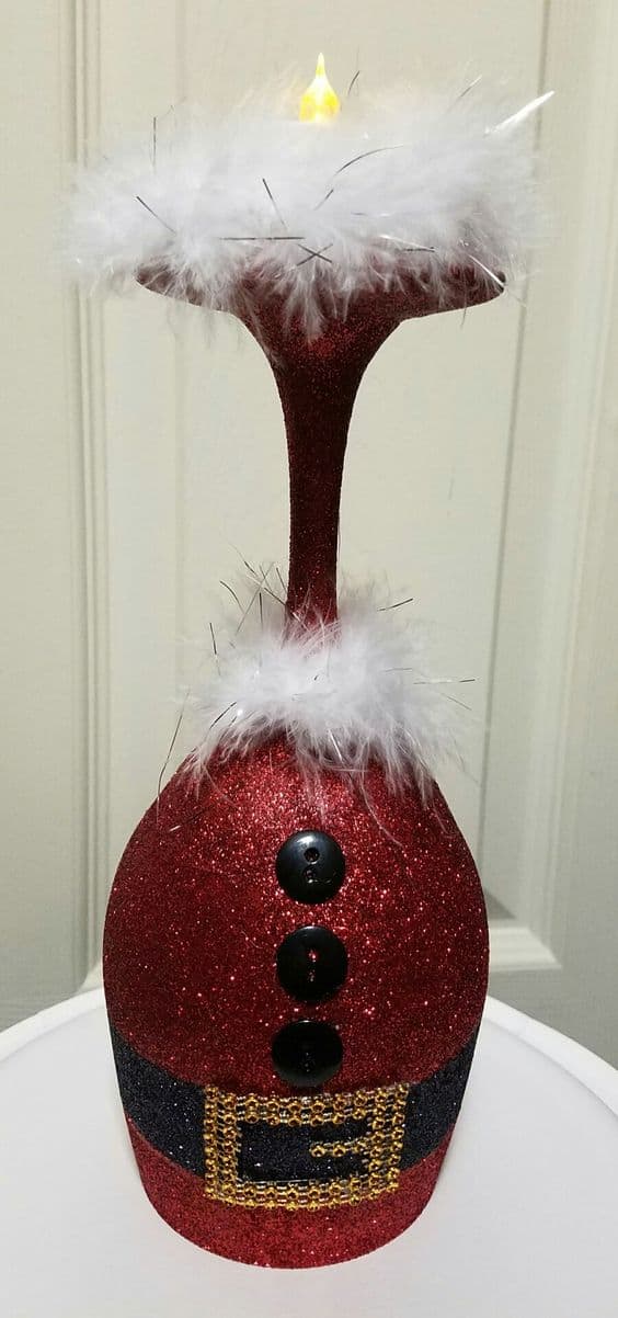 Santa’s Sparkling Wine Glass