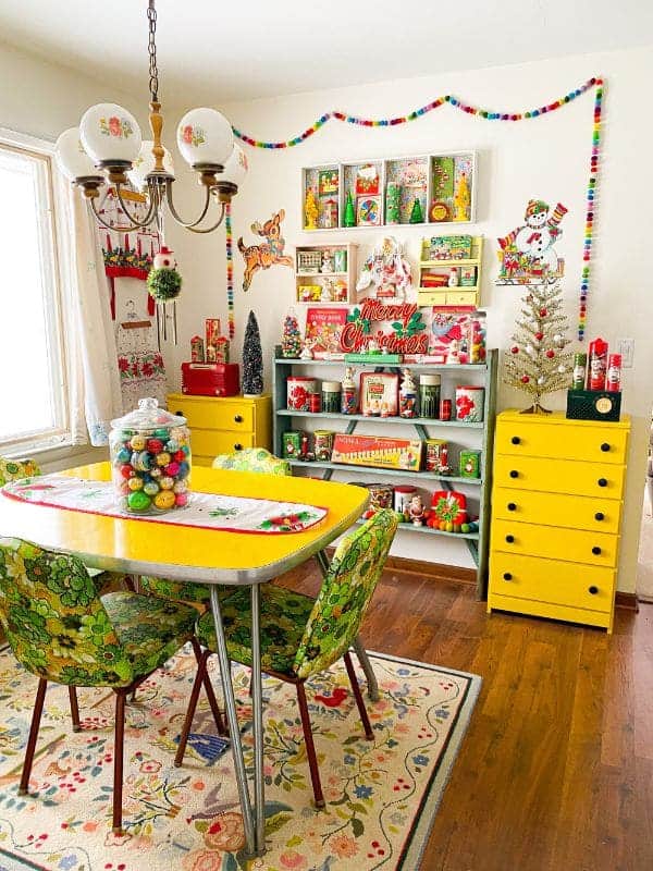 Colorful Retro Christmas Kitchen Display