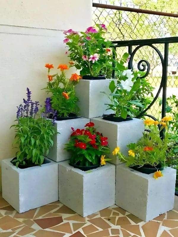 Modern Concrete Tiered Planters