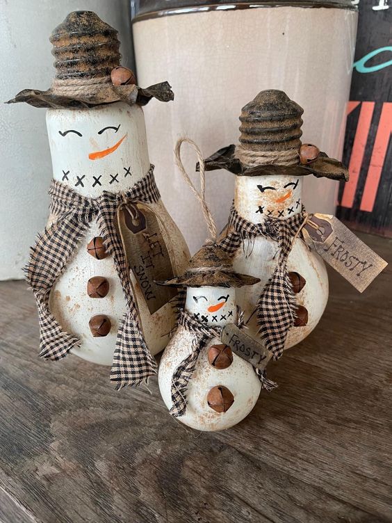 Rustic Snowman Light Bulbs